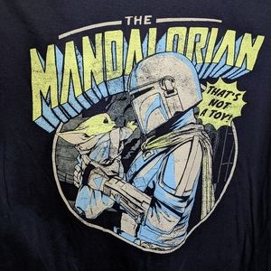 Star Wars T-shirt 3XL Mandalorian Baby Yoda Disney Navy NWT Graphic Tee